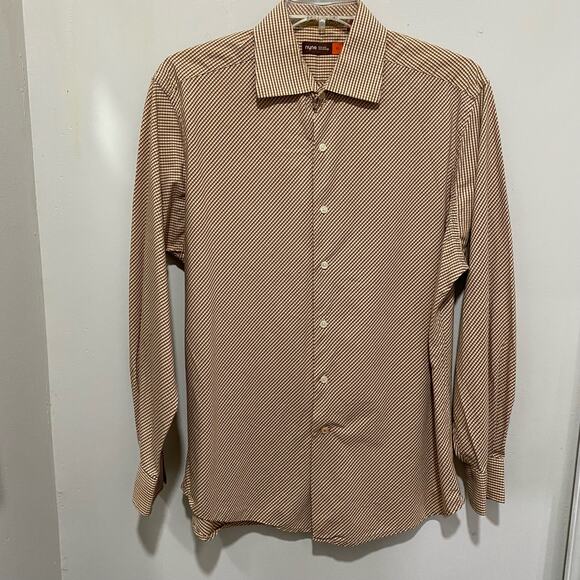 NYNE Orange and Brown Plaid Button Down Shirt Size XL - Picture 12 of 12